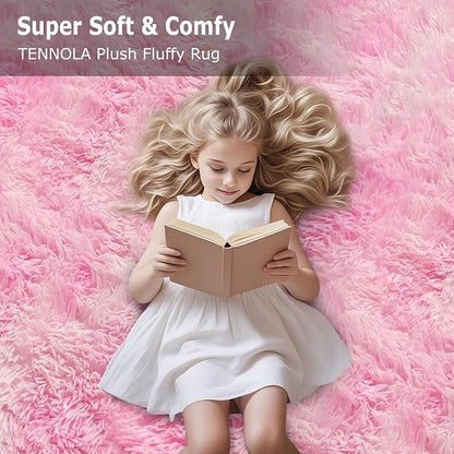 Fluffy Pink Rugs for Bedroom Girls, 5x8 Soft Fuzzy Area Rug Shag Carpet for - Image 9