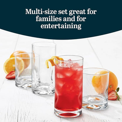 Libbey Impressions 16-Piece Tumbler and Rocks Clear Drinking Glasses, 8 16.7oz - Image 5