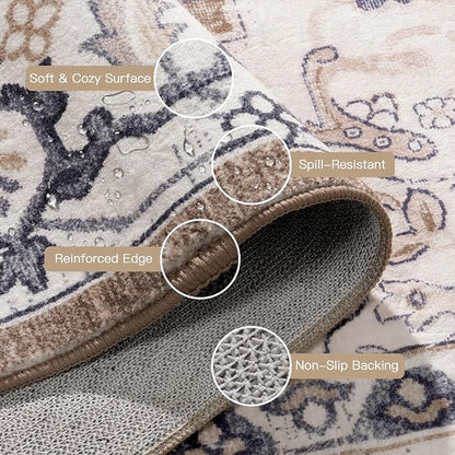 Lofus 3x5 Area Rugs for Living Room, Machine Washable Area Rug, Soft Small Rugs - Image 5