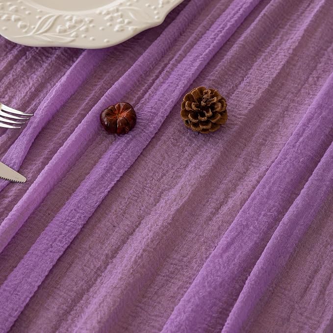 Lilac Cheesecloth Table Runner 120 Inches - Image 3