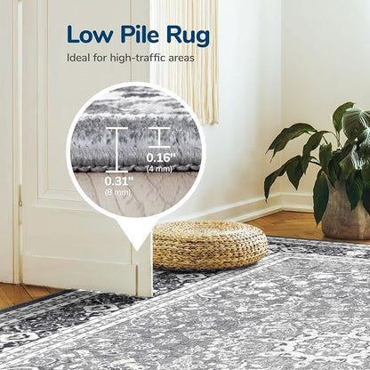Lessymo 4 x 6 Area Rugs for Living Room- Machine Washable Area Rugs Boho Faux - Image 4