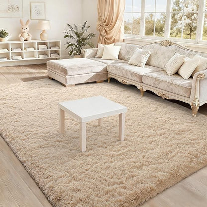 BENRON Fluffy Rugs for Living Room 6x9 Light Tan, Washable Large Area Rugs for - Image 2