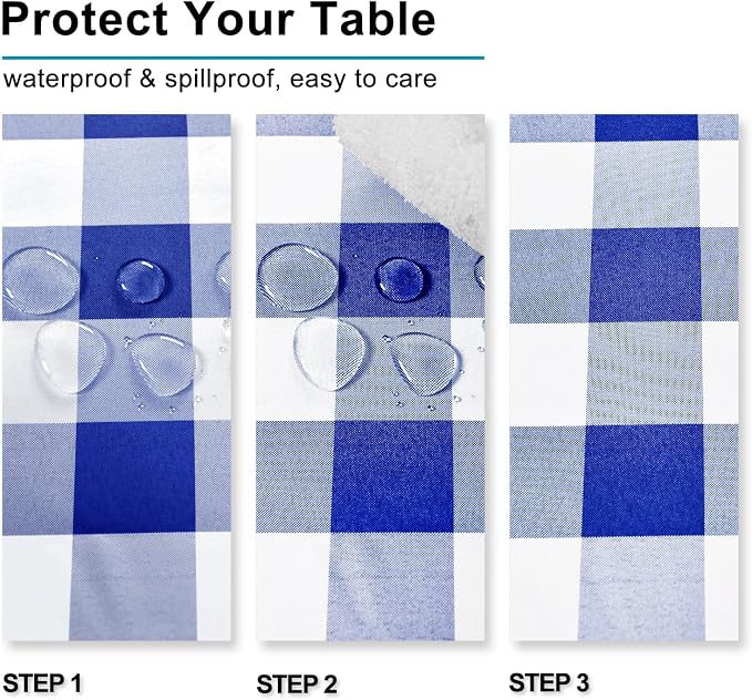 Checkered Tablecloth Rectangle, 30 x 60 Inch - Image 2