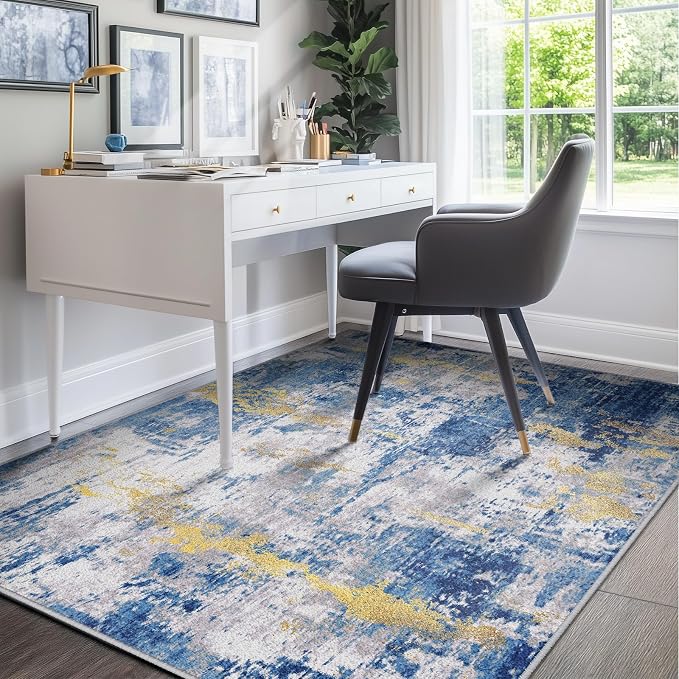 RELEANY Washable Area Rugs 5'x7' Non-Slip Modern Abstract Soft - Image 7