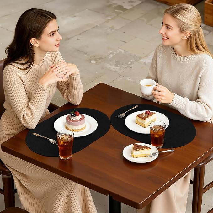 Placemats Set of 8, 11.8 x 17 Inch, Waterproof Wipeable Reversible PU Placemat - Image 7