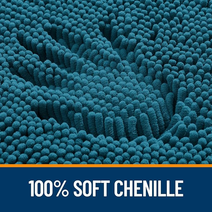 OLANLY Toilet Rugs U-Shaped 24x24, Extra Soft Absorbent Chenille Contour - Image 3