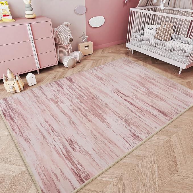 tchdio Pink Rug-5x7 Area Rugs for Living Room, Ultra Soft Washable Rugs for - Image 2
