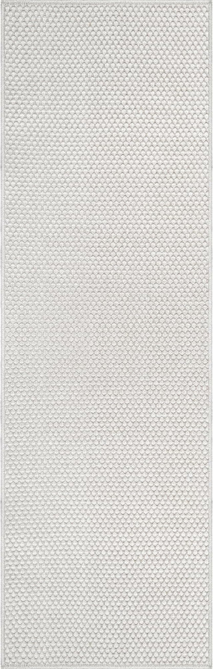 CAMILSON Indoor and Outdoor Runner Rug Off-White Solid Woven Design - Image 2