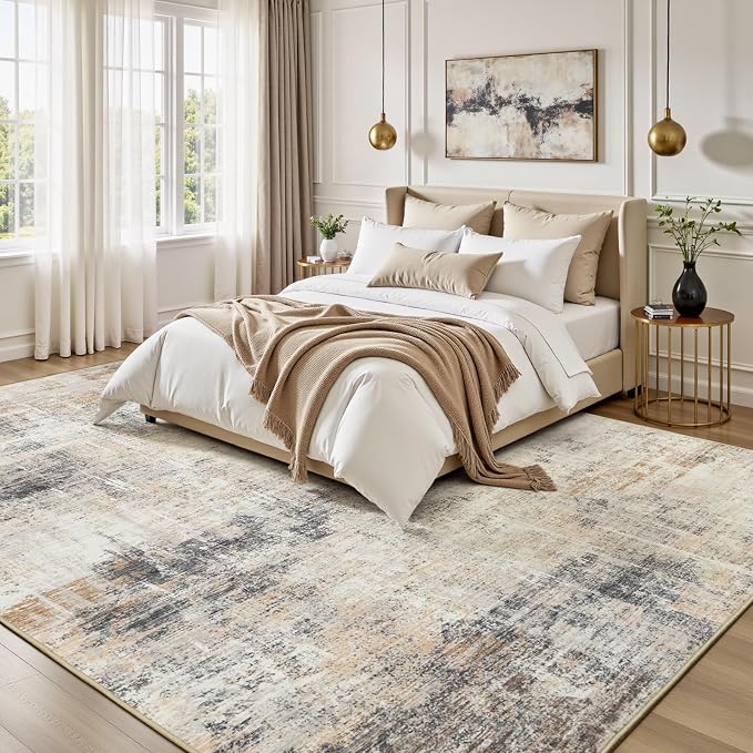 Lofus 10x14 Area Rug for Living Room, Neutral Modern Washable Carpet for - Image 2