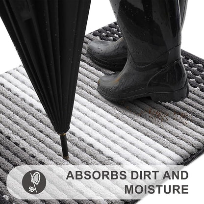 Kitinjoy Indoor Outdoor Door Mat, 71x47 Non-Slip Absorbent Dirt Trapper - Image 2