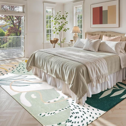 Lahome Green Washable Rugs 9x12 Living Room Rug, Non-Slip Backing Lightweight - Image 3