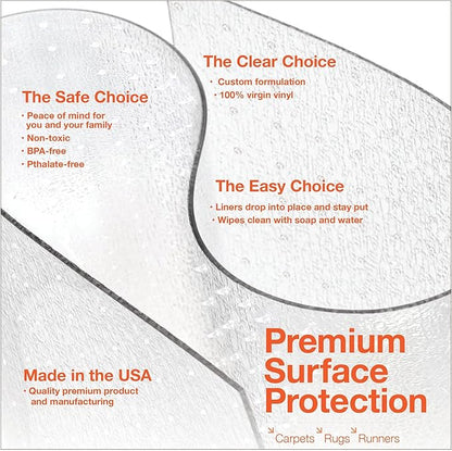 Clear Carpet Runner, USA Made, 24 x 84 Inch, 2mm Thick Cleated Vinyl, Carpet - Image 5