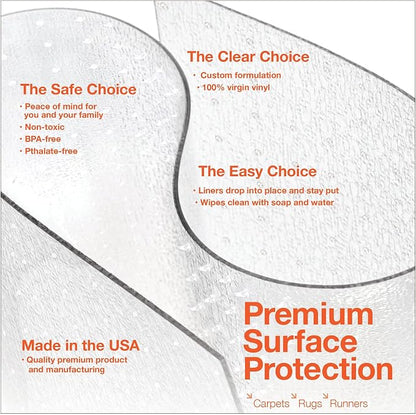 Clear Carpet Runner, USA Made, 24 x 48 Inch, 2mm Thick Cleated Vinyl, Plastic - Image 5