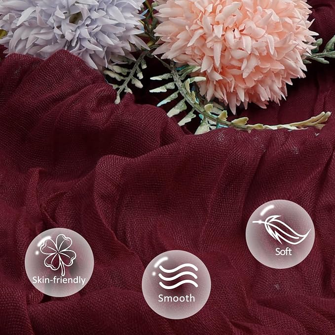 12 Pack Burgundy Cheesecloth Table Runner 17 x 108 Inch | Boho Gauze Cheese - Image 5