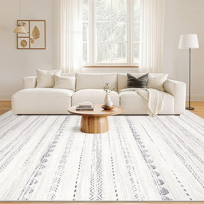Nakagishi Area Rug Living Room Rugs: 5x7 Washable Boho Large Neutral Farmhouse - Image 4