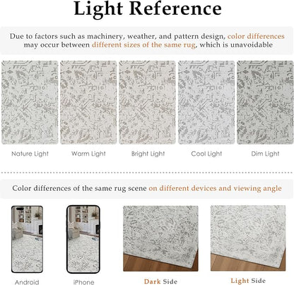 8x10 Fluffy Area Rug Grey Shag Neutral Carpet - Image 9