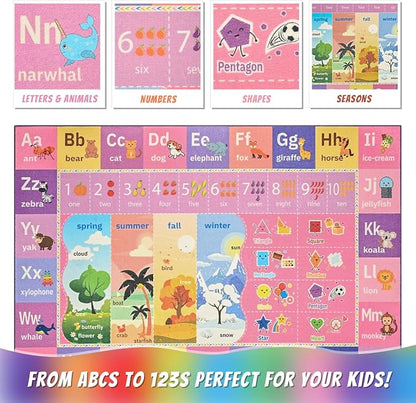 Macgace ABC Kids Rug for Playroom, 4x6 Pink Purple Washable Classroom Area Rugs - Image 8