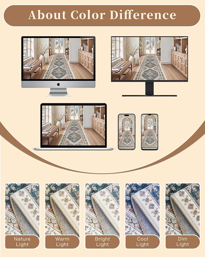 Madane Hallway Runner Rug 2x12, Extra Long Washable Runner Rugs - Image 10