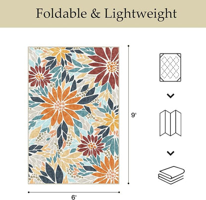 GENIMO Indoor Outdoor Area Rug 6'x9', Machine Washable Rugs - Image 2