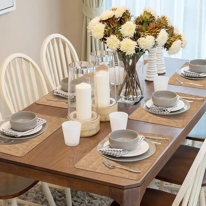 Maxpearl Faux Leather Placemats Set of 4, Suitable - Image 8