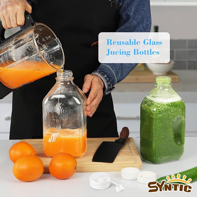 Syntic 4 Pack 64 Oz Glass Milk Bottles - Image 4