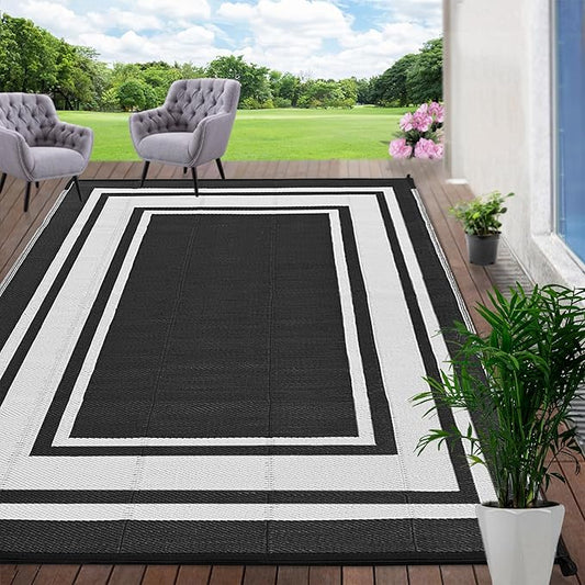 RURALITY Outdoor Rug 9x12 Waterproof by RURALITY
