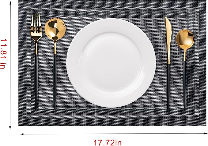 Placemats Set of 4 Washable Indoor | Outdoor Vinyl Place Mats - Image 2