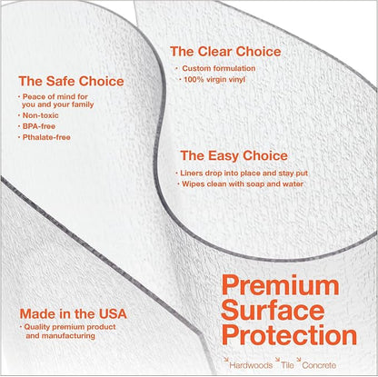 Clear Hard Floor Runner, USA Made, 27 x 84 Inch, 2mm Thick Clear Vinyl - Image 5