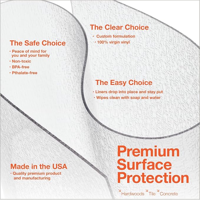 Clear Hard Floor Runner, USA Made, 24 x 60 Inch, 2mm Thick Clear Vinyl - Image 5