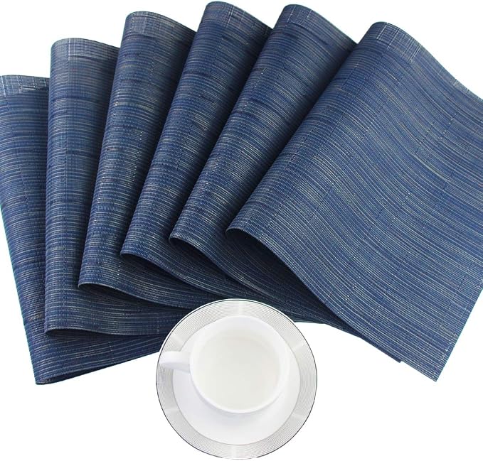 PIGCHCY Placemats, Washable Durable Durable Woven Vinyl Placemats - Image 3