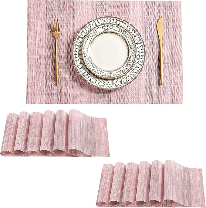 Leetaltree Misty Rose Placemats Set of 12 by Leetaltree-ArtatEveryTable