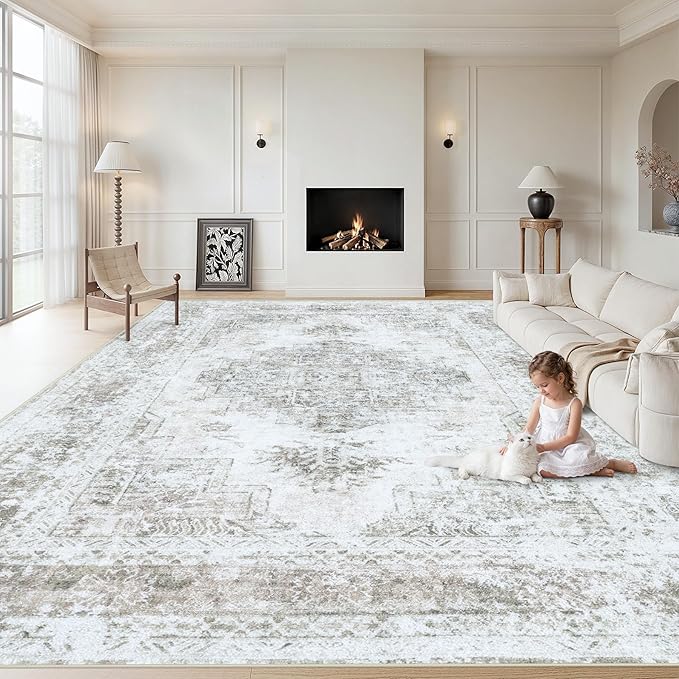 XLUEZ Area Rug 8x10 Living Room Rug, Machine Washable Vintage Distressed by XLUEZ
