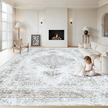XLUEZ Area Rug 8x10 Living Room Rug, Machine Washable Vintage Distressed by XLUEZ