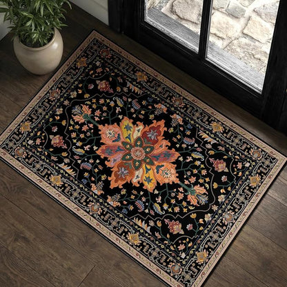 RELEANY Area Rugs Small 2'x3' Washable Non-Slip, Floral Vintage Distress by RELEANY