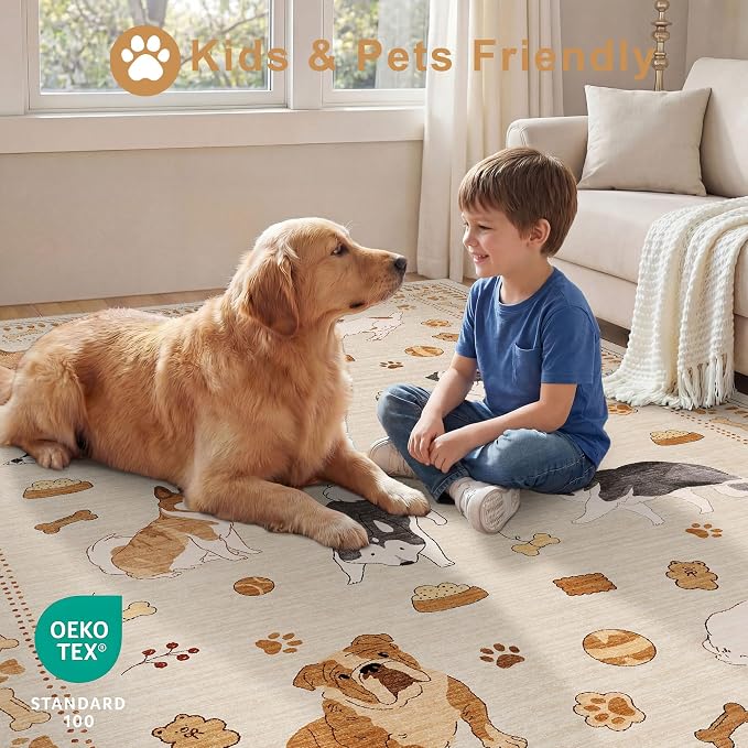 DUKINO 3x5 Area Rug, Lightweight Washable Entryway Rug - Image 4