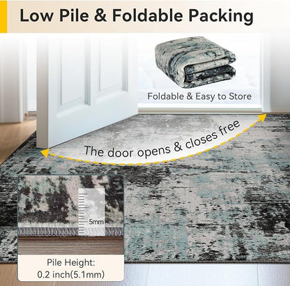 RELEANY Washable Area Rugs 2'x3' Non-Slip Modern Abstract Soft - Image 6