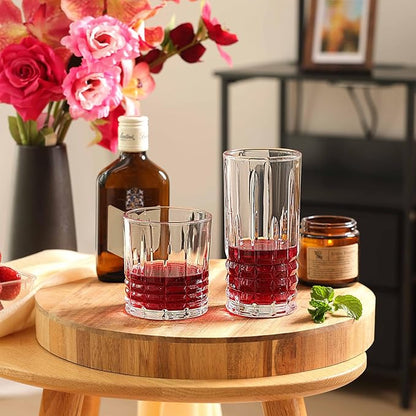 Moretoes Drinking Glasses Set of 12, Mixed Drink Cocktail Glass | 6 Highball - Image 2