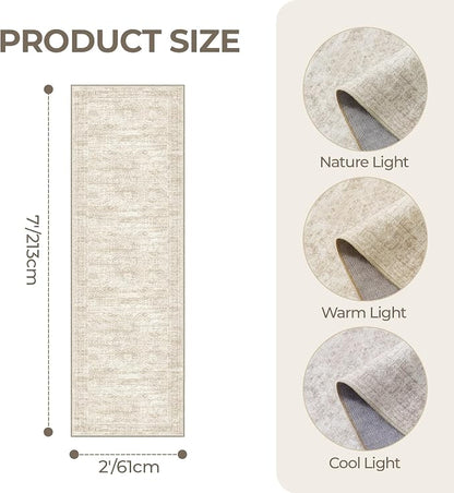 2x7 Runner Rug Non Slip, Thin Entryway Washable Rug - Image 2