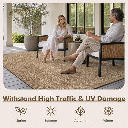MontVoo-Outdoor Rug-Patio Rug 5x7 ft Polypropylene Indoor Outdoor Rugs Carpet - Image 8