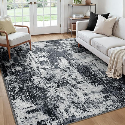 RELEANY Washable Area Rugs Square 7ft Non-Slip Modern Abstract Soft by RELEANY