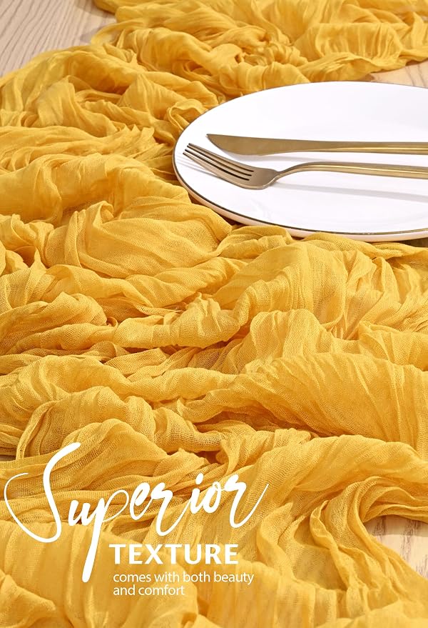 30 Pack Cheesecloth Table Runner 10FT Gold Table Runner Boho Gauze Cheese Cloth - Image 4