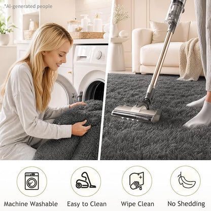 Ophanie 8x10 Area Rugs for Living Room, Upgrade Non-Slip Fluffy Soft Large Shag - Image 3