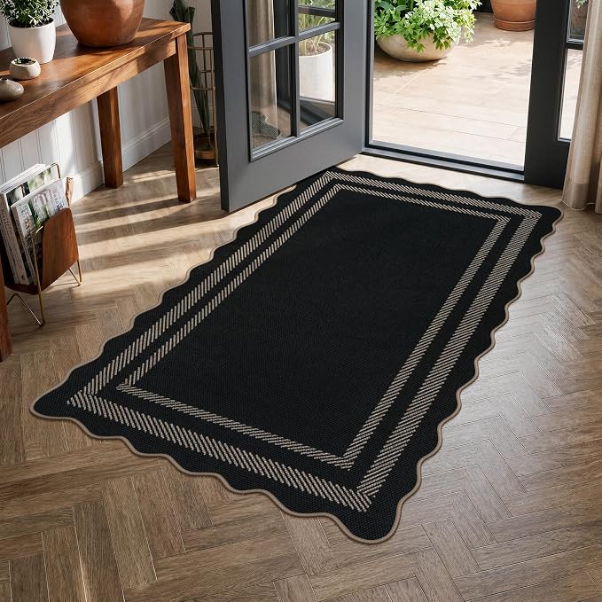 LIVEBOX Scalloped Easy Jute 3x5 Outdoor Rug, Indoor Outdoor Farmhouse Neutral - Image 8