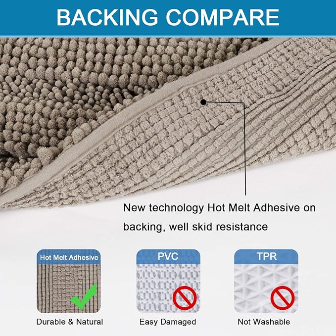H.VERSAILTEX Bathroom Rugs Bath Rug Set 2 Piece Bathroom Contour Rug Toilet Mat - Image 4