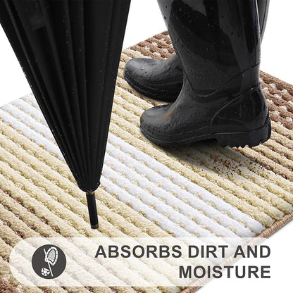 Kitinjoy Indoor Outdoor Door Mat, 47x20 Non-Slip Absorbent Dirt Trapper - Image 2