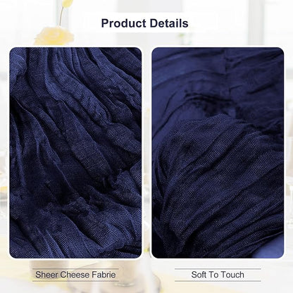 6 Pack Navy Blue Cheesecloth Table Runner 35x120 Inch 10Ft Rustic Gauze Cheese - Image 2