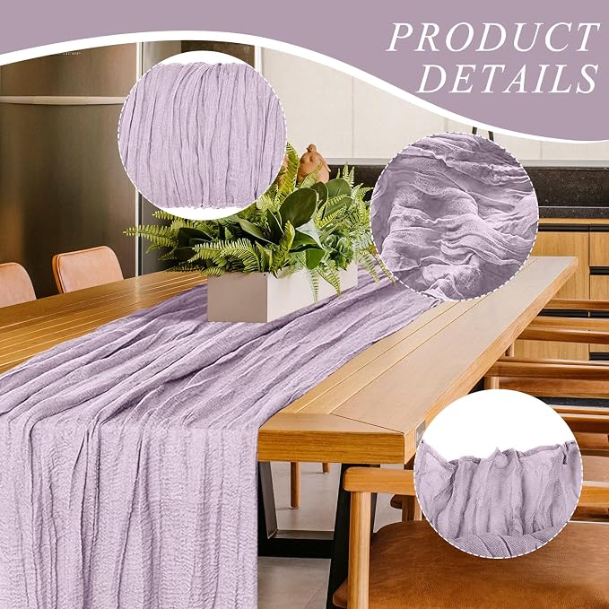 1 Pack Cheesecloth Table Runner 10Ft Christmas Gauze Boho Table Runners - Image 3