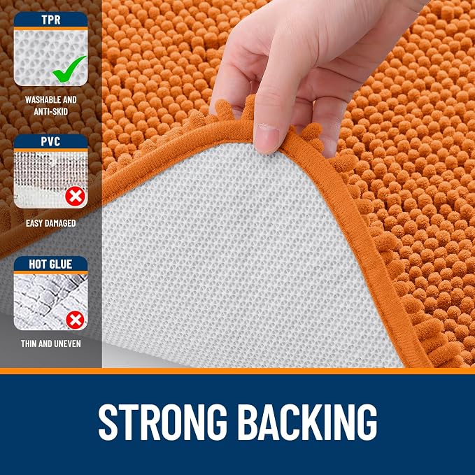 OLANLY Large Bathroom Rugs 50x30, Extra Soft Absorbent Chenille Bath Rugs - Image 6