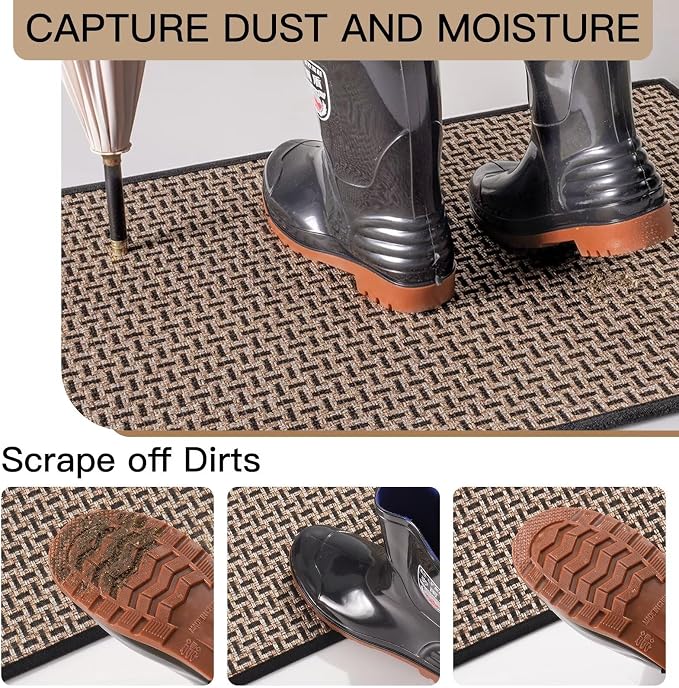 YDKGL Door Mat Entrance 24x35, Dirt Resistant and Absorbent, Non-Slip Rubber - Image 3
