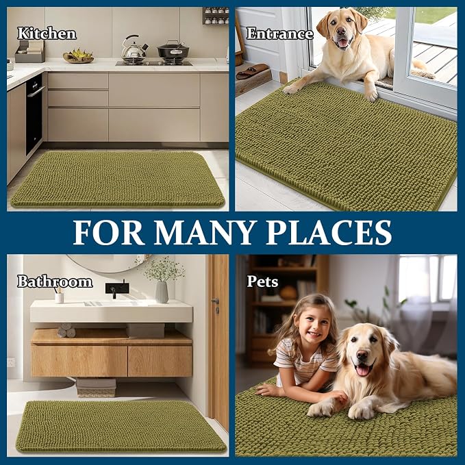 OLANLY Dog Door Mat for Muddy Paws 54x24, Absorbs Moisture and Dirt, Absorbent - Image 8